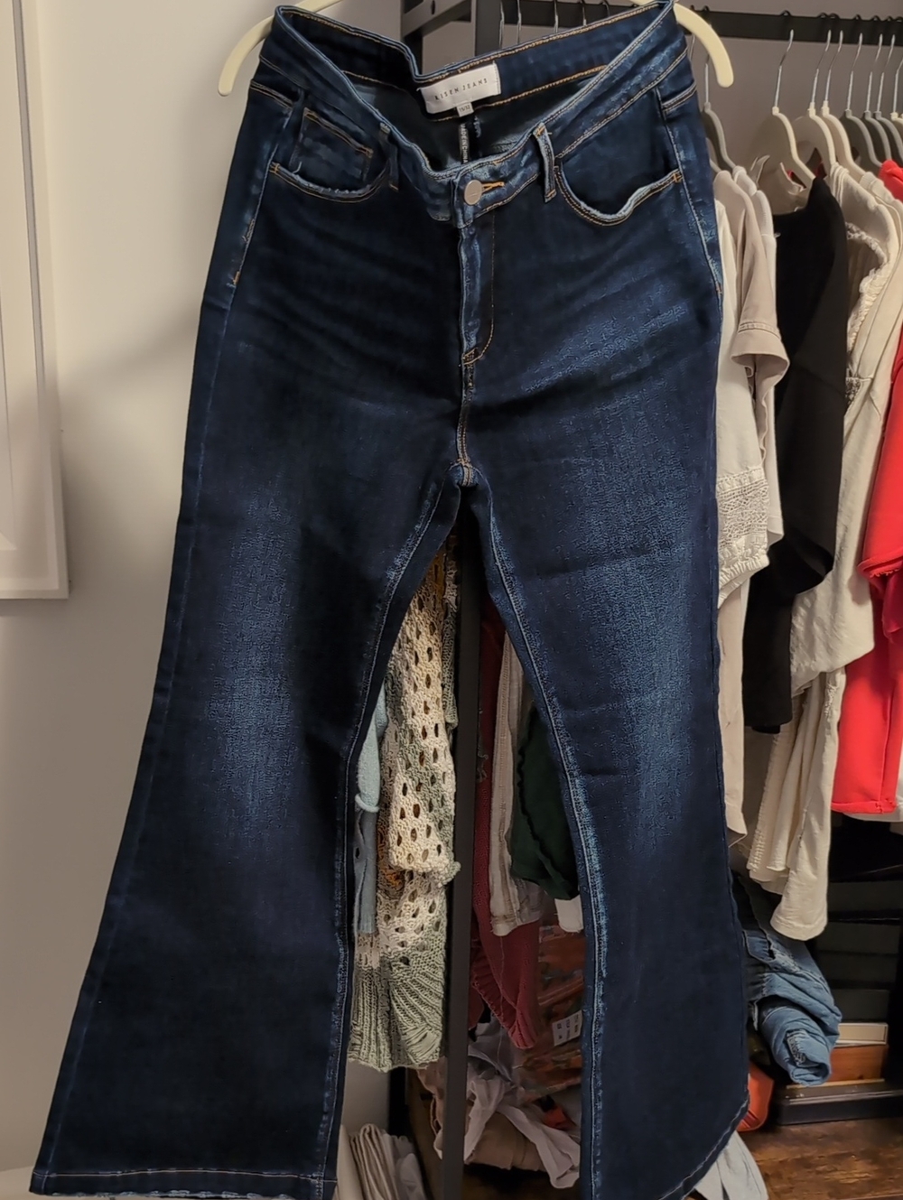 Dark Blue High-Rise Wide Leg Jeans - Risen Brand
